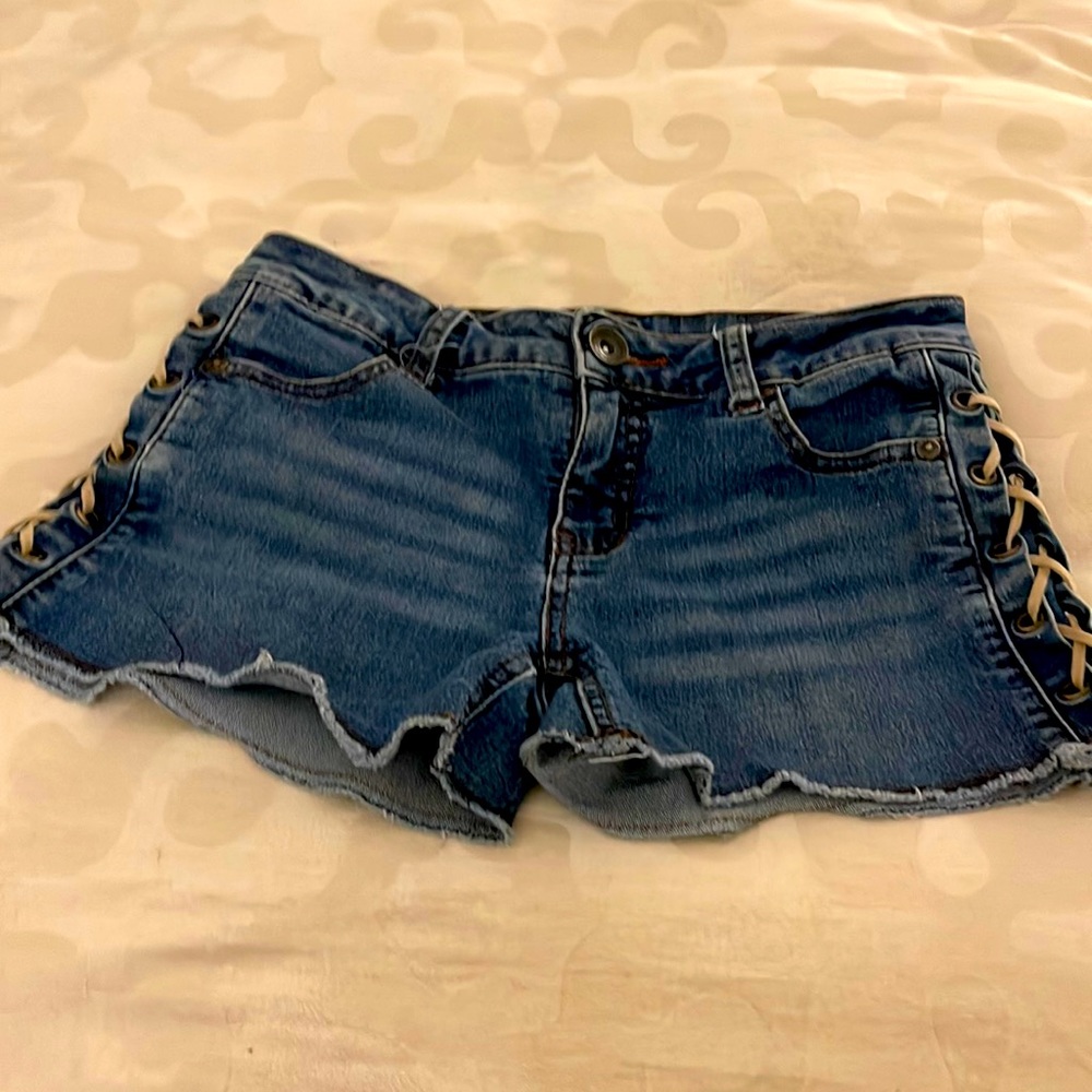 Girls justice lace up shorts